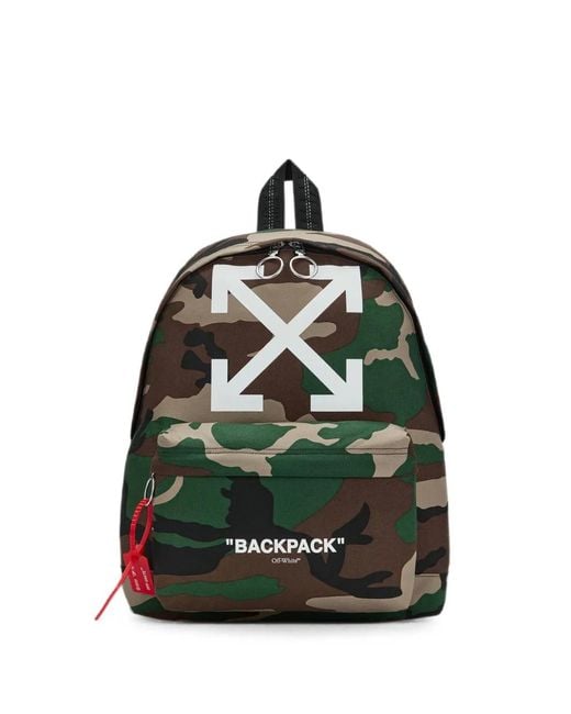 Off-White c/o Virgil Abloh Green Arrows Camouflage-Print Backpack for men