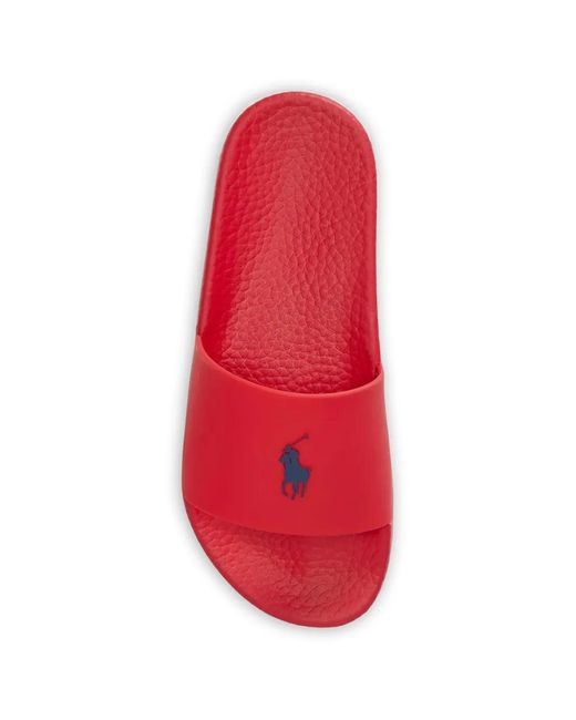 Polo Ralph Lauren Red Logo-Patch Slides