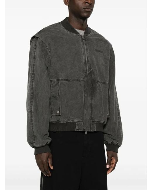 Represent Black Inset Sleeve Bomber Jacket for men