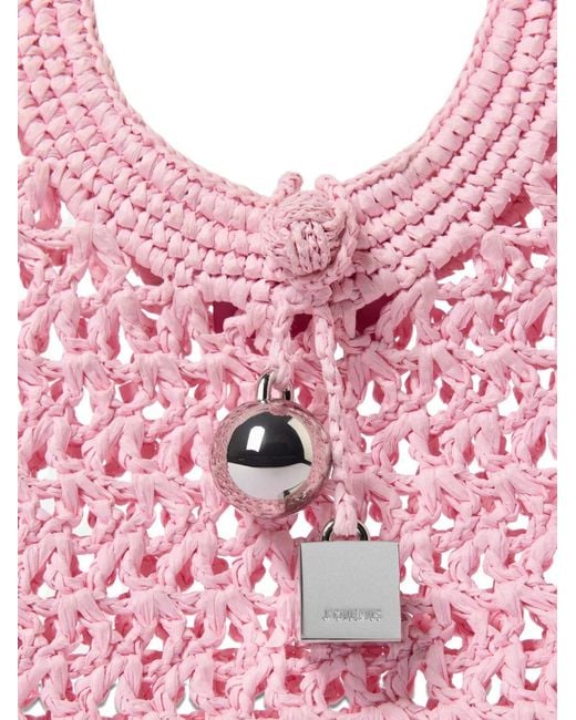 Jacquemus Pink Beach Heart Tote Bag
