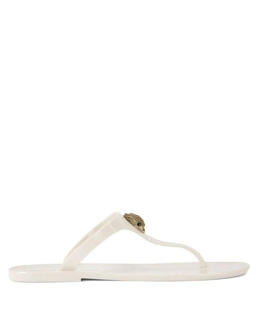 Kurt Geiger White Maddison Metallic-Embellishment Sandals