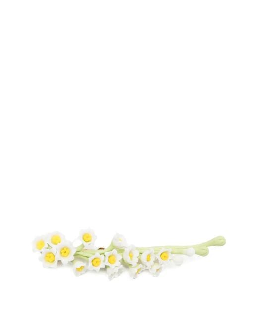 Jennifer Behr Metallic Lily Floral-Embellished Hair Clip