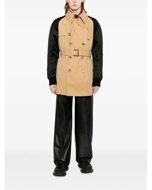 McQueen Natural Belted Double-Breasted Coat for men