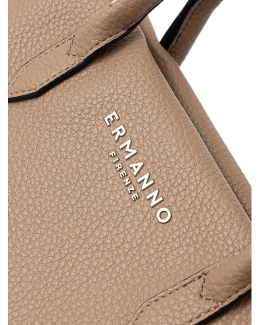 ERMANNO FIRENZE Natural Logo-Plaque Pebbled-Effect Tote Bag