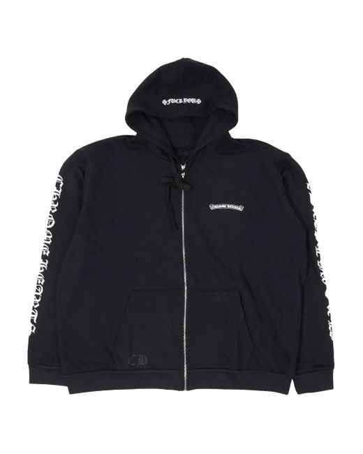 Chrome Hearts Black Logo-Detail Zip-Up Hoodie for men