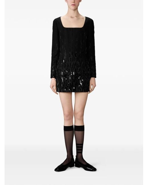 Thom Browne Black Sequinned Mini Dress