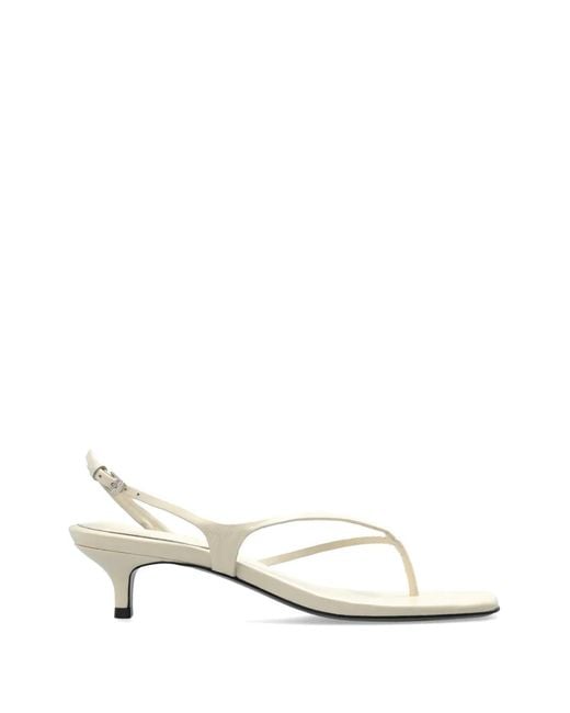 Black Suede Studio White Mehak Thong-Strap Sandals
