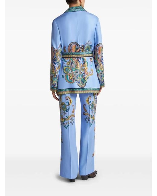 Etro Blue Silk Blazer