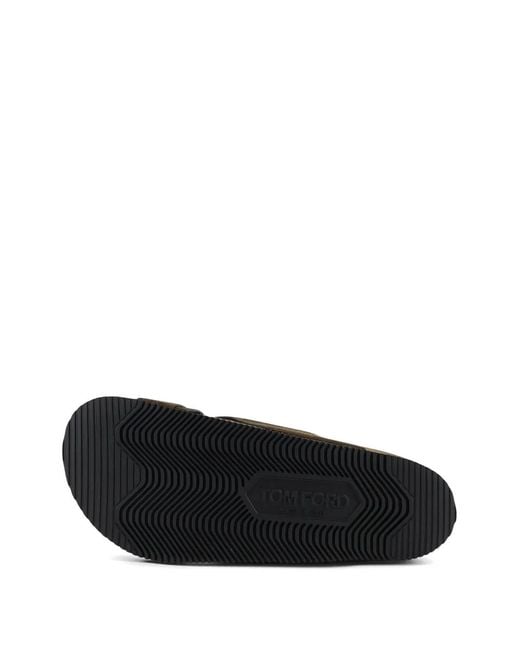 Tom Ford Brown Criss-Cross Sandals for men