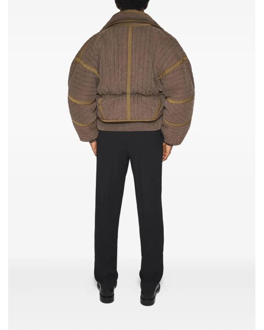Mugler Brown Quilted Panelled Jacket for men