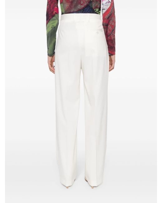 MM6 by Maison Martin Margiela White High-Waist Tailored Trousers