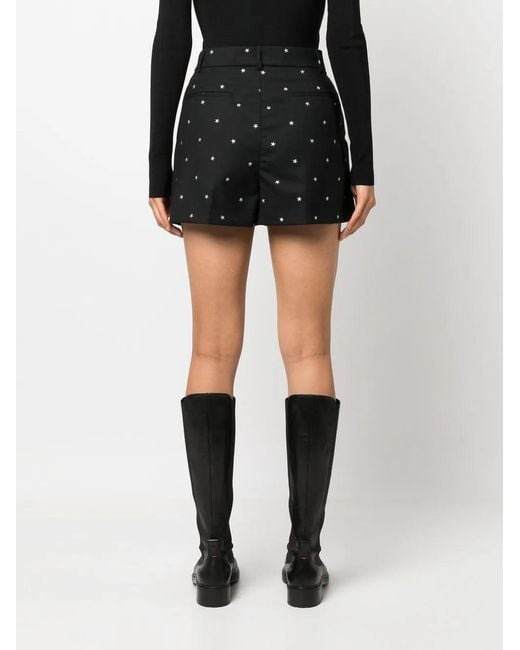 RED Valentino Black Star-Print Shorts
