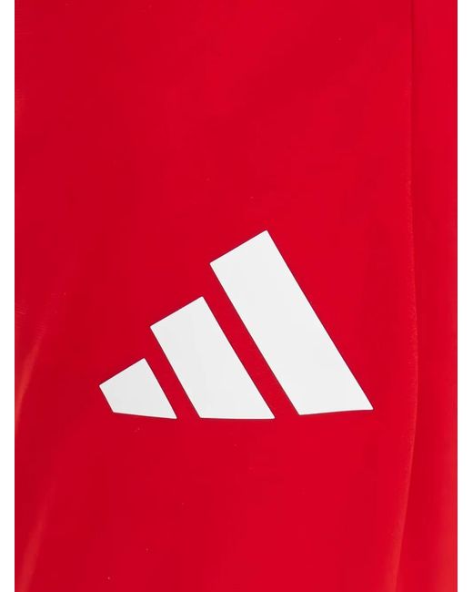 Adidas Red Logo-Detail Track Pants for men