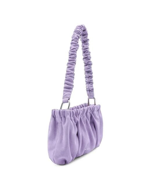 Marni Purple Ruched Shoulder Bag