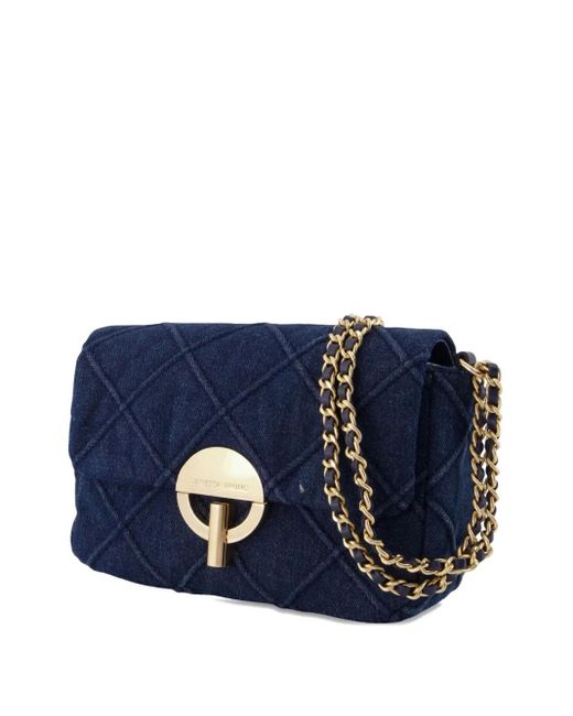 Vanessa Bruno Blue Medium Moon Quilted Chain-strap Shoulder Bag