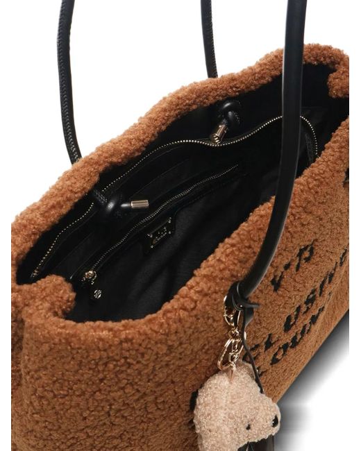 V73 Brown Teddy-Textured Tote Bag