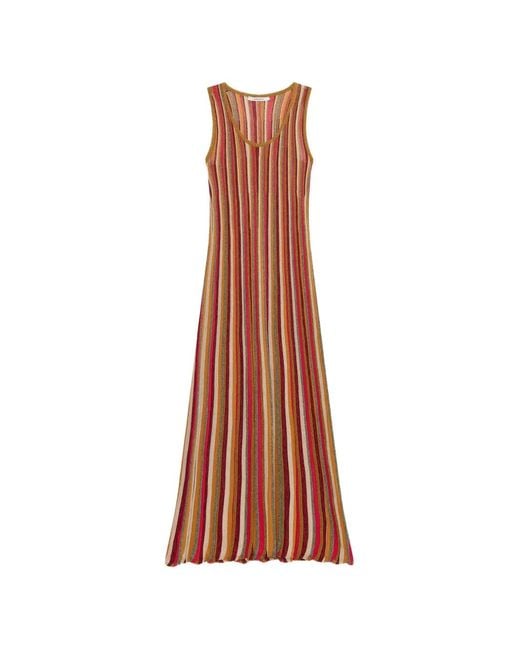 Maliparmi Brown Flexage Striped Dress