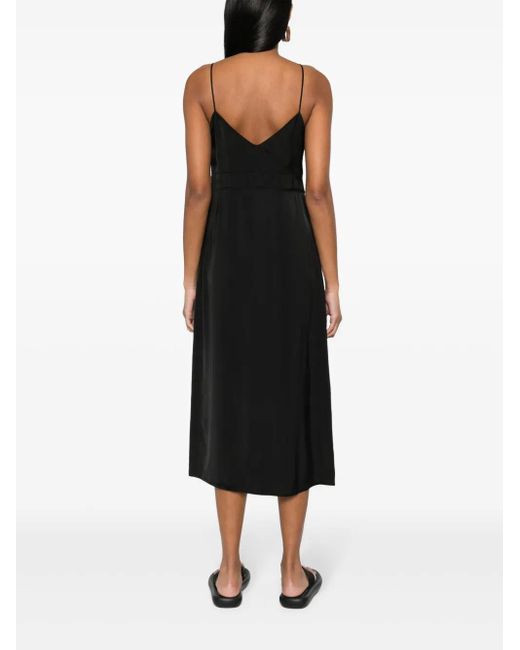 Fabiana Filippi Black Satin Slip Dress