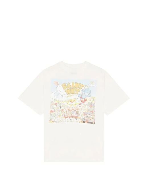 Le Mont St Michel White Graphic-Print T-Shirt for men