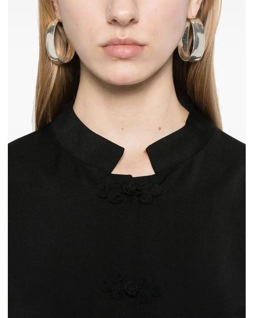 Rohe Black Mandarin-Closure Jacket