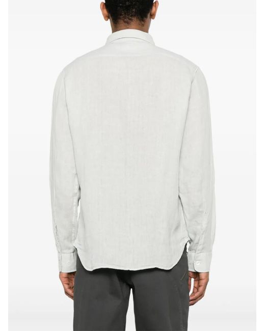 C P Company Linen Long-Sleeves Shirt in White für Herren