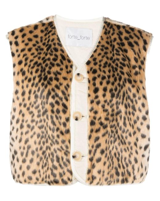 Veston réversible à imprimé léopard Forte Forte en coloris Natural