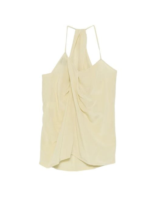 Alysi White Twisted-Front Top