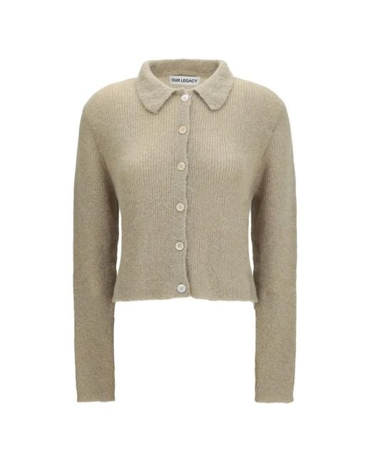Our Legacy White Mazzy Polo-Collar Buttoned Cardigan