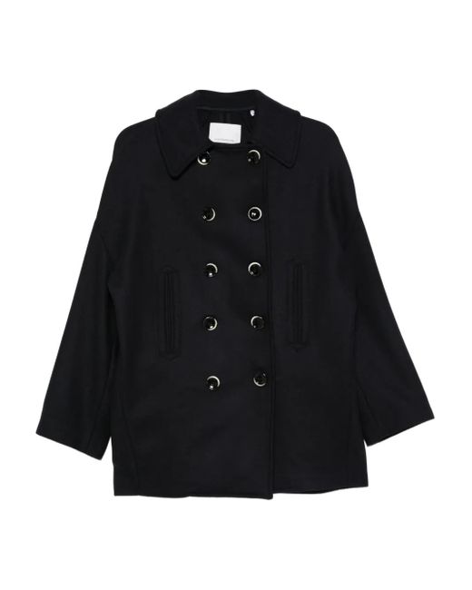 Nine:inthe:morning ボタン ダブルコート Black