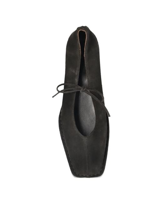 Alohas Black Ballerines À Plaque Logo Sway