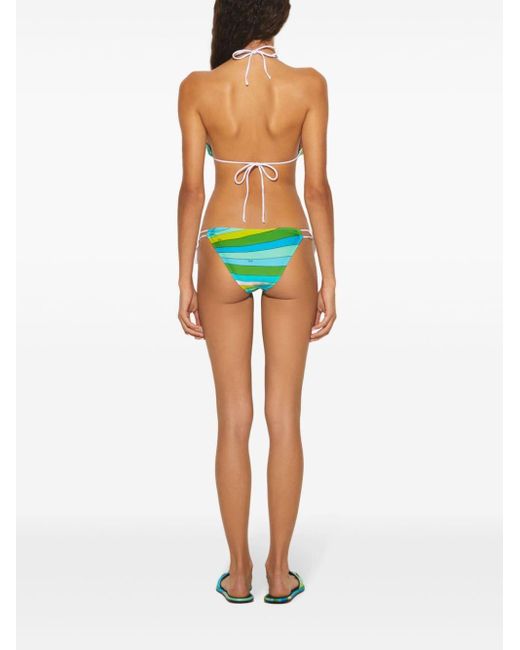 Top de bikini con diseño triangular y estampado Iride Emilio Pucci de color Blue