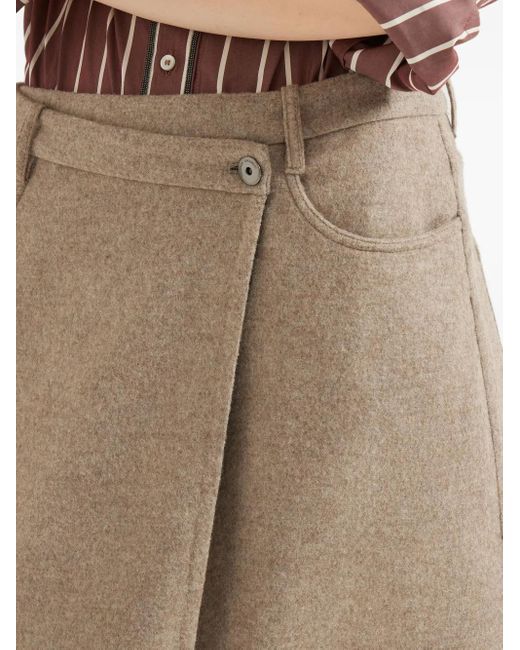 Brunello Cucinelli ウールラップスカート Natural
