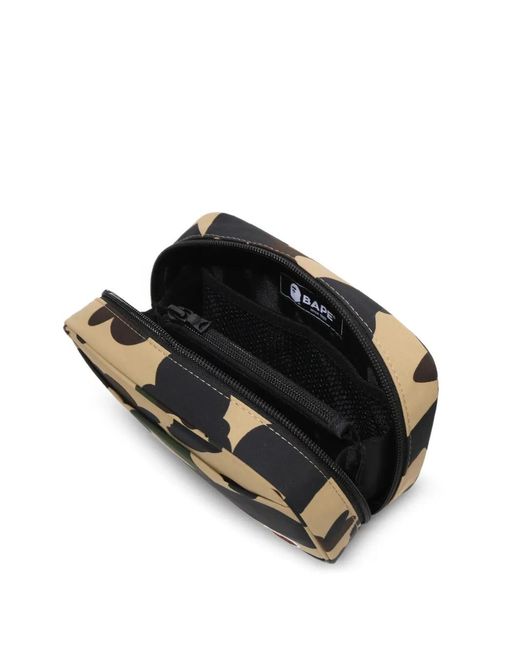 A Bathing Ape Black 1St Camo Wash Bag for men