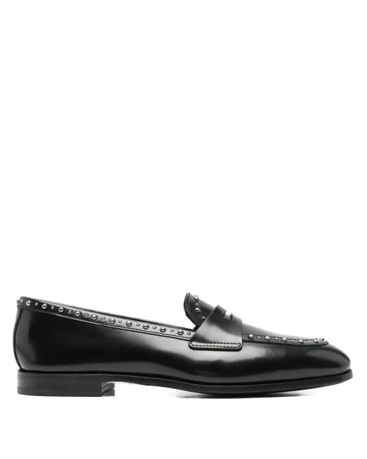 Church's Black Onyx Met. Studded Penny Loafers