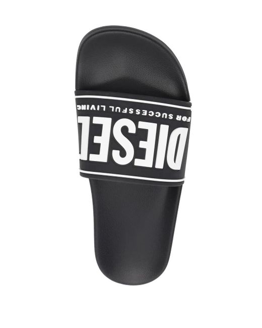 DIESEL White Sa-Mayemi Cc Logo-Embossed Slides