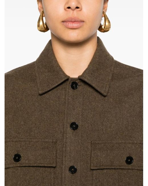 Jil Sander Brown Felted Wool Overshirt