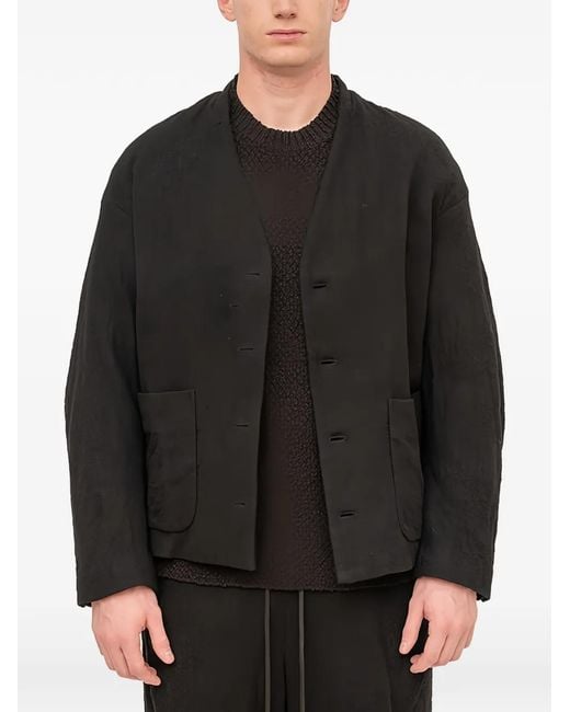 The Viridi-anne Black Double-Layered Jacket for men