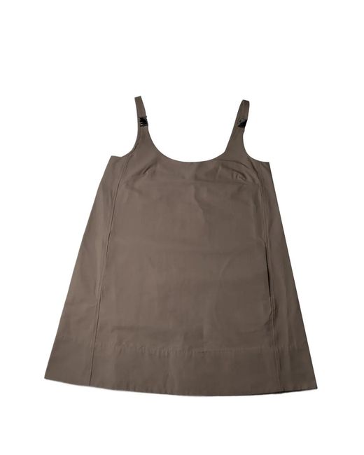 Staud Brown Glade Round-Neck Mini Dress