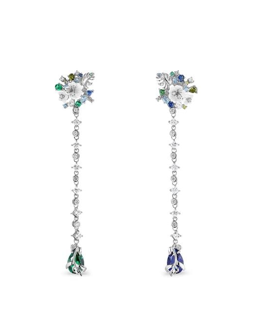 Anabela Chan White Paradise Multi-Stone Drop Earrings