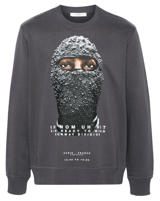 Ih Nom Uh Nit Gray Mask-Print Sweatshirt for men