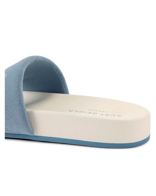 Kurt Geiger Blue Suede Sliders for men