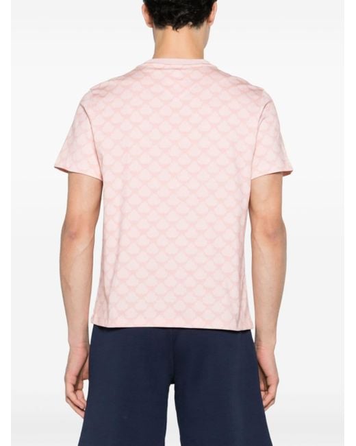 MCM Pink Monogram-print Cotton T-shirt for men
