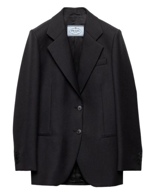 Prada Black Notched-Lapel Blazer