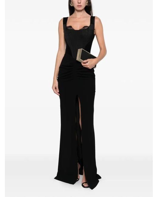 SILK LOVE & LACE Women's Black Evelyn Corset Maxi Dress