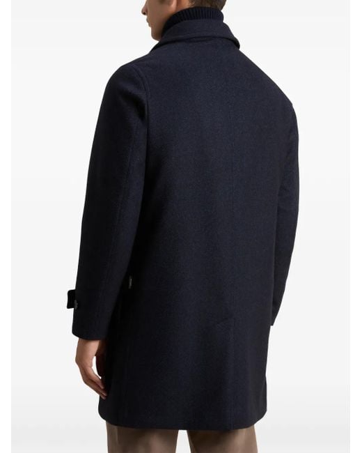 Woolrich Mantel mit Fischgrätenmuster in Blue für Herren