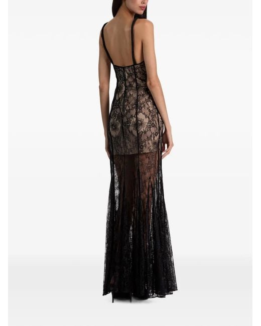 Alice + Olivia White Alana Lace Godet Maxi Dress