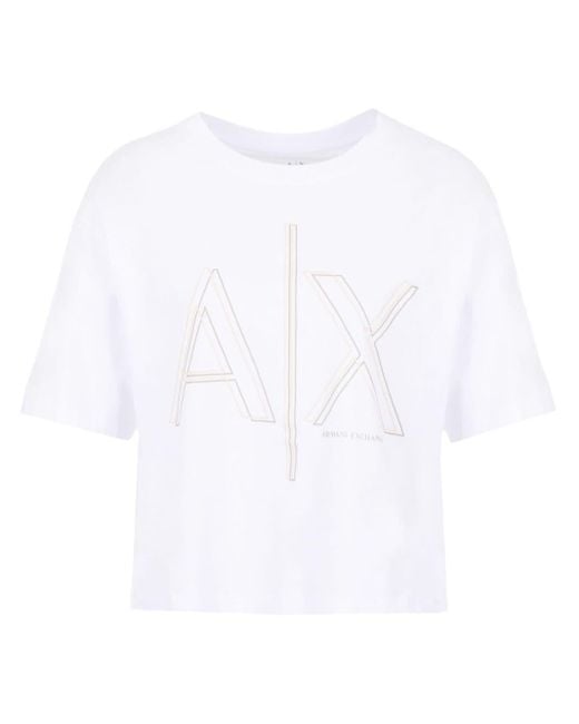 T-shirt con stampa di Armani Exchange in White
