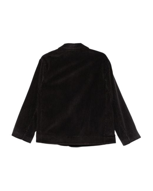 ROSSO35 Black Corduroy Three-Button Jacket