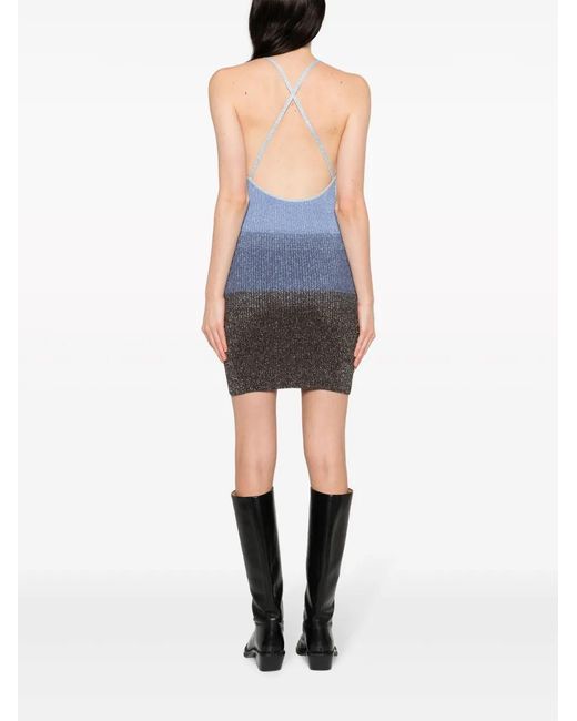 Gcds Blue Striped Degradé Minidress