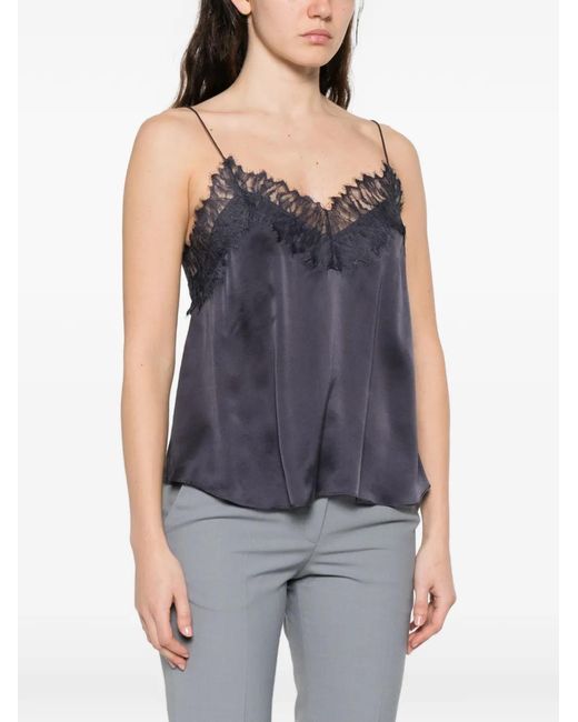 IRO Blue Newin Lace Strap Top